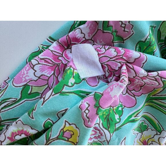 Vintage 1970s sheet, fitted/bottom bedsheet, roses, peonies, pastel, twin size - Picture 5 of 10